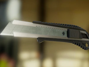 pemotong kotak plastik hitam lowpoly Model 3D