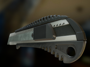 box cutter lowpoly black plastic Modèle 3D