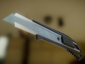 box cutter lowpoly black plastic Modèle 3D