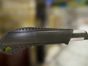 box cutter lowpoly black plastic Modèle 3D