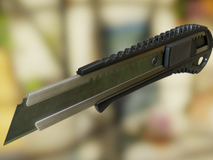 box cutter lowpoly black plastic Modèle 3D