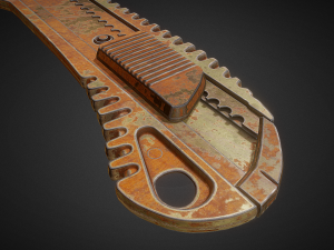 box cutter lowpoly rusty version Model 3D