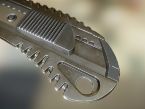 box cutter lowpoly stainless steel Modèle 3D
