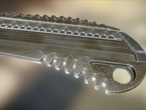 box cutter lowpoly stainless steel Modèle 3D