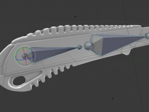 box cutter lowpoly stainless steel Modèle 3D