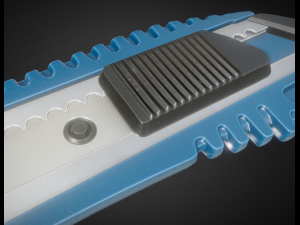 box cutter lowpoly blueplastic 3D Model
