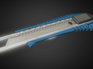 box cutter lowpoly blueplastic 3D Model