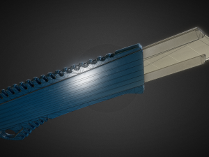 box cutter lowpoly blueplastic 3D Model