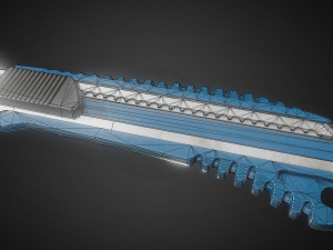 box cutter lowpoly blueplastic 3D Model