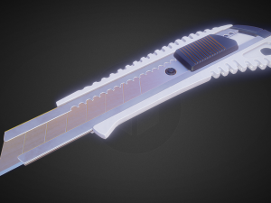 box cutter lowpoly white plastic Modèle 3D