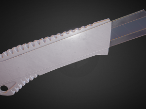 box cutter lowpoly white plastic Modèle 3D