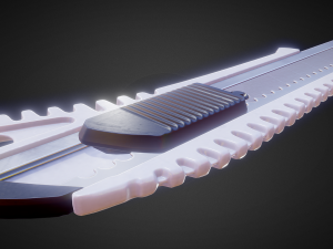 box cutter lowpoly white plastic Modèle 3D