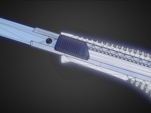 box cutter lowpoly white plastic Modèle 3D