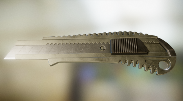 box cutter lowpoly aluminum version Modèle 3D .c4d .max .obj .3ds .fbx .stl .blend 