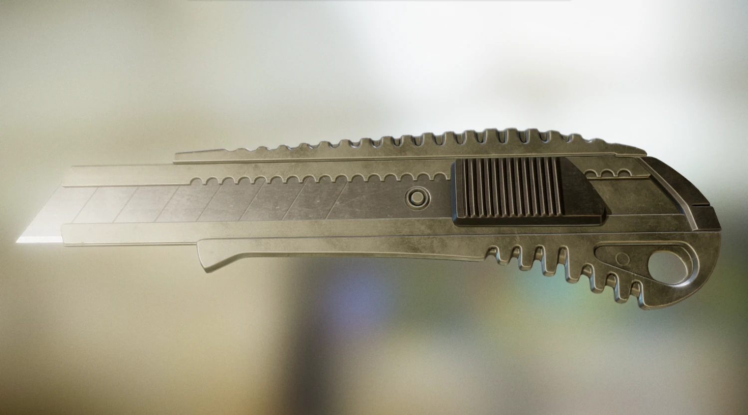 box cutter lowpoly aluminum version 3D Model .c4d .max .obj .3ds .fbx .stl .blend