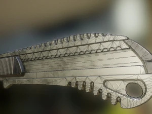 box cutter lowpoly aluminum version 3D Model