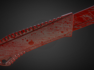 box cutter lowpoly bloody version Model 3D