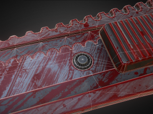 box cutter lowpoly bloody version Model 3D