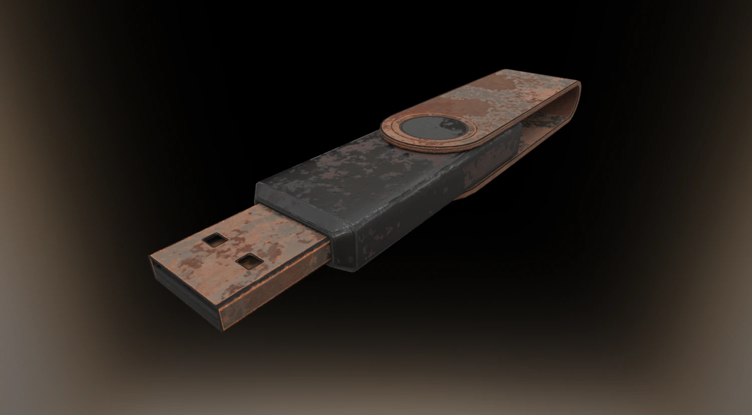 usb stick low poly rusty version 1 3D Model .c4d .max .obj .3ds .fbx .stl .blend 