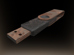 usb stick low poly rusty version 1 3D Model