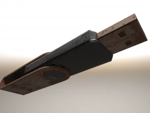 usb stick low poly rusty version 1 3D Model