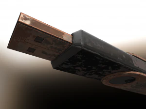 usb stick low poly rusty version 1 3D Model