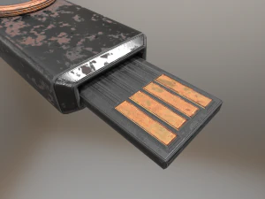 usb stick low poly rusty version 1 3D Model