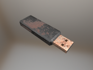 usb stick low poly rusty version 1 3D मॉडल