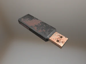 usb stick low poly rusty version 1 3D Model