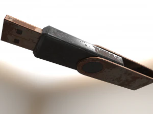 usb stick low poly rusty version 1 3D Model