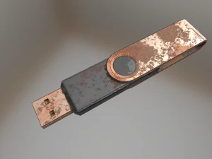 usb stick low poly rusty version 1 3D Model