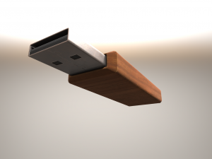 usb stick low poly wood version 3D Model
