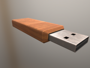 usb stick low poly wood version 3D Model