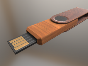 usb stick low poly wood version 3D Model