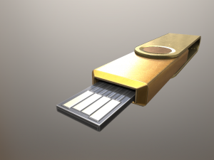 usb stick low poly gold version Modèle 3D
