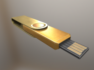 usb stick low poly gold version Modèle 3D