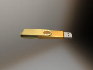 Chiavetta USB versione low poly in oro Modello 3D