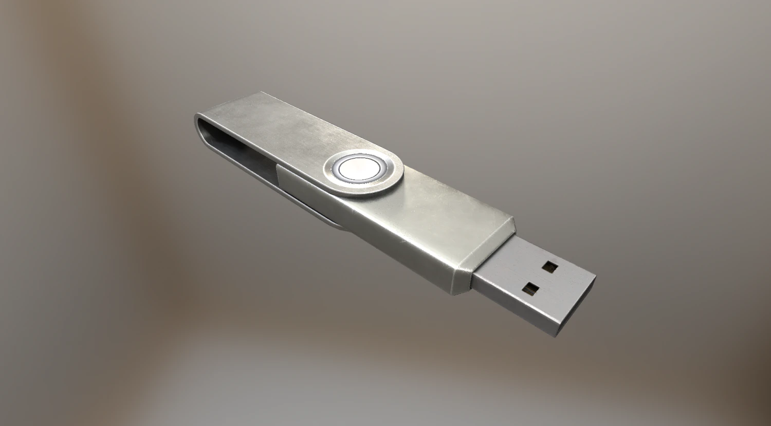 usb stick low poly aluminium version 3D Model .c4d .max .obj .3ds .fbx .stl .blend 