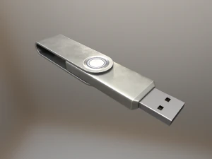 USBスティックの低ポリアルミニウムバージョン 3Dモデル