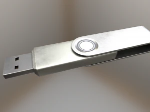 usb stick low poly aluminium version 3D Model