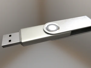 usb stick low poly aluminium version 3D Model