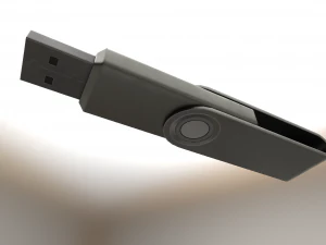 usb stick low poly aluminium version 3D Model