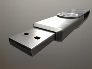 usb stick low poly aluminium version 3D Model