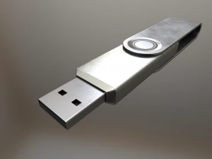 usb stick low poly aluminium version 3D Model