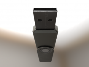 usb stick low poly aluminium version Model 3D