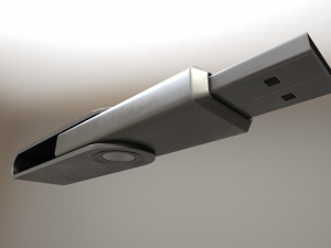 usb stick low poly aluminium version Model 3D