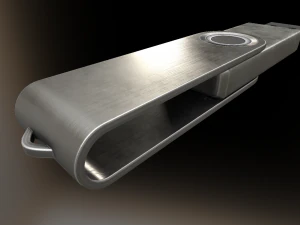 usb stick low poly aluminium version 3D Model