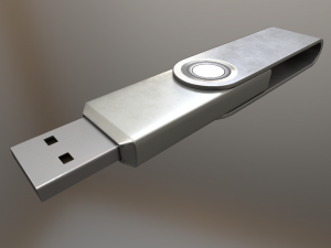usb stick low poly aluminium version Model 3D