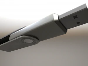 usb stick low poly aluminium version 3D Model