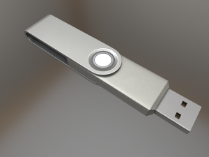 usb stick low poly aluminium version Model 3D